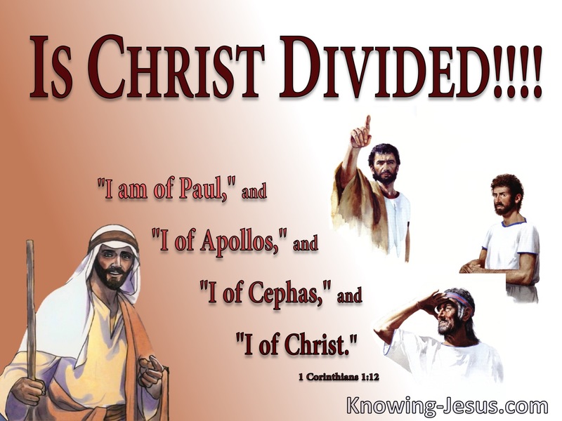1 Corinthians 1:12 Each Is Saying I Am Of Paul, Appolos, Cephas And Christ (brown)
